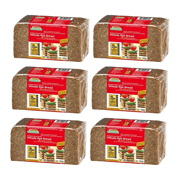 Mestemacher Bread Whole Rye, 17.6-Ounce (Pack of 6)