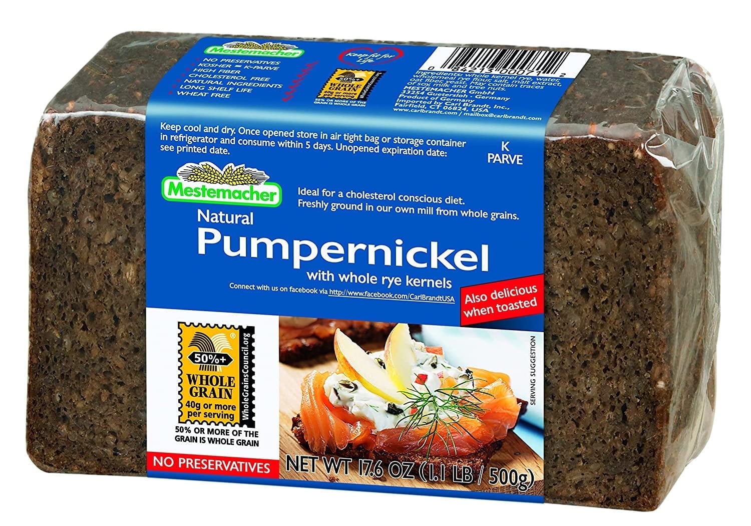 Mestemacher Pumpernickel Bread -- 17.6 oz