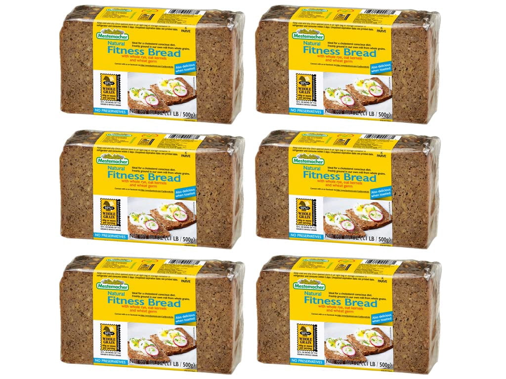 Mestemacher Whole Grain Bread, Fitness, 17.6 oz, Pack of 6
