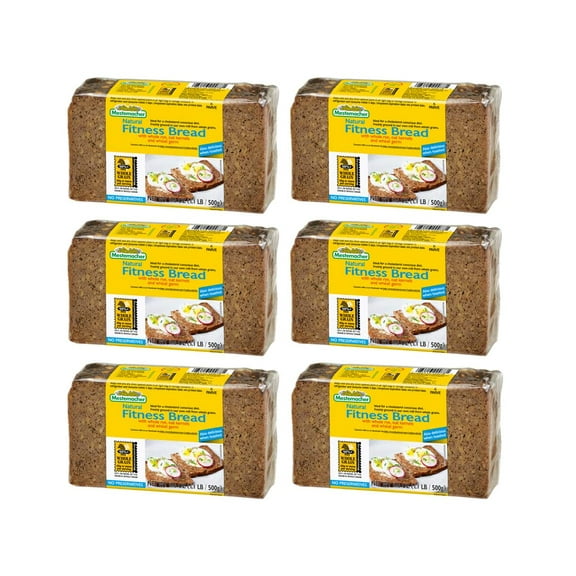 Mestemacher Whole Grain Bread, Fitness, 17.6 oz, Pack of 6