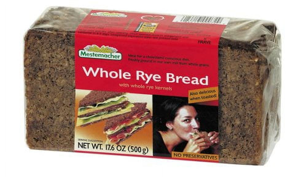 Mestemacher Whole Rye Brd - 17.6 ounce each - 12 per case.