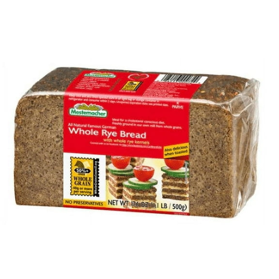 Mestemacher Whole Rye Bread -- 17.6 oz Pack of 2