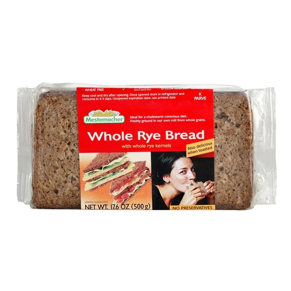 Mestemacher Whole Rye Bread 17.6 oz. Pack of 4