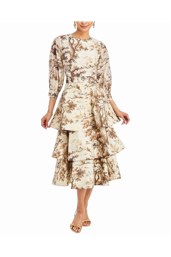 womens  Rhonda Convertible Linen-Blend Midi Dress, 4