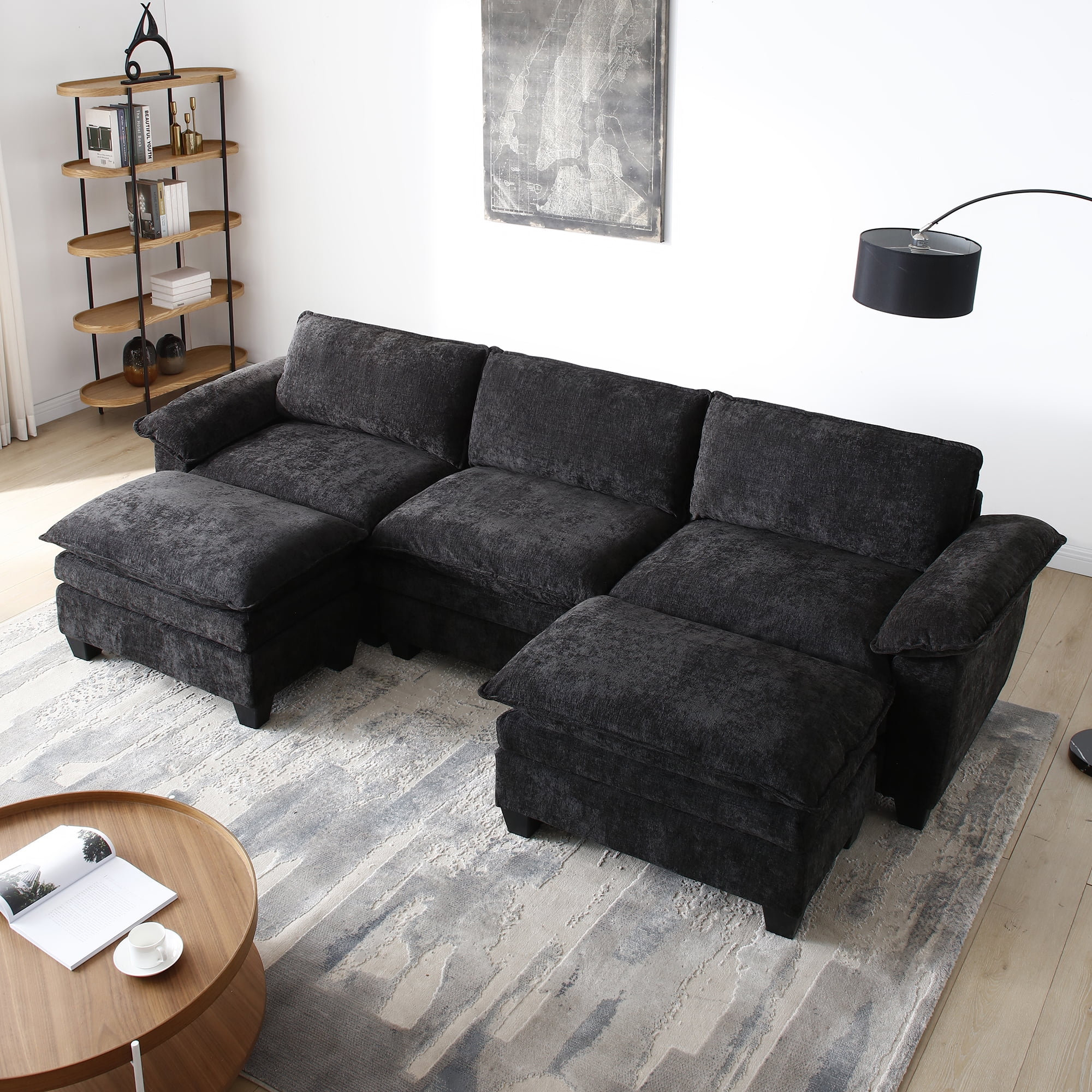 Mestyl Modular Sectional Sofa Comfy Cloud Couch, U Shaped 3 Deep Seat ...