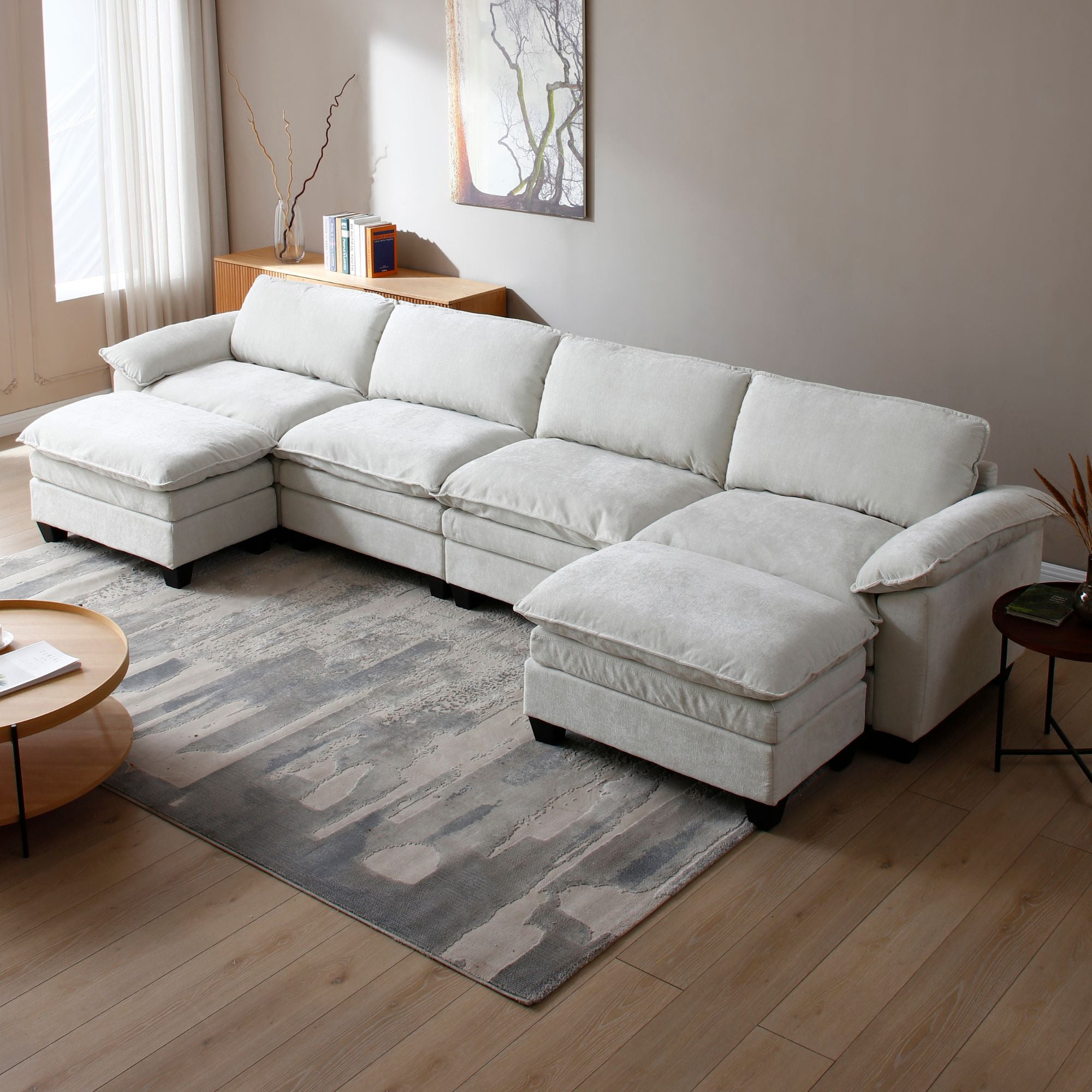 Mestyl Modular Sectional Sofa Comfy Cloud Couch, U Shaped 4 Deep Seat ...