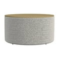 thumbnail image 1 of Mesy Storage Ottoman, 30 Inch Round Lift Tray Top, Light Gray Boucle, 1 of 9