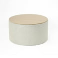 thumbnail image 1 of Benjara Mesy Storage Ottoman- 30" Round Lift Tray Top- Light Gray Woven, 1 of 5