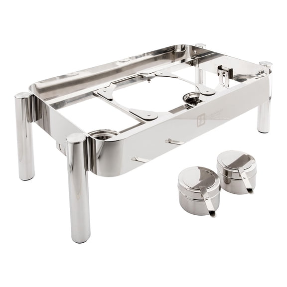 Met Lux 6 qt Round Stainless Steel Chafer Body - Induction Ready, with Glass Viewing Window - 1 count box