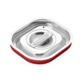 thumbnail image 1 of Restaurantware-LID ONLY: Met Lux One Sixth Steam Table Pan Lid, 1 Travel Hotel Pan Lid - Built-In Leakproof Silicone Seal, Stainless Steel Steam Table Pan Lid, Pan Sold Seperately, 1 of 10