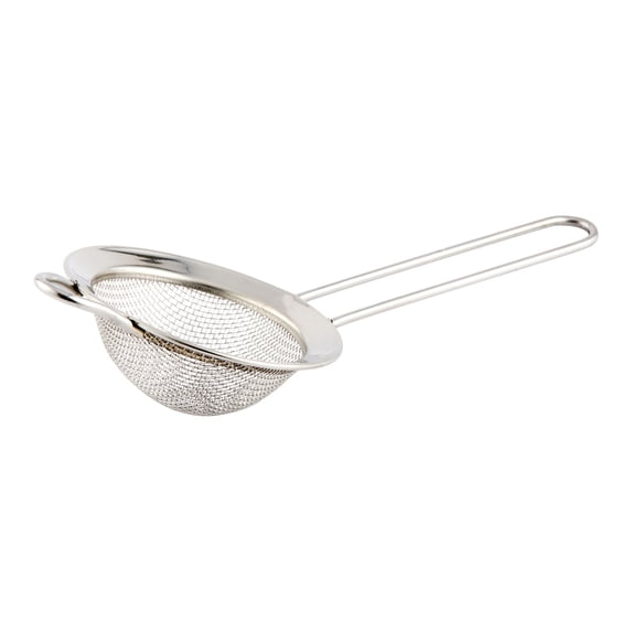 Restaurantware-Met Lux 7.6 Inch Mesh Strainer, 1 Corrosion-Resistant Mesh Seive - Ergonomic Handle, Built-In Hook, Stainless Steel Quinoa Strainer, For Separating Seeds And Dusting Powdered Sugar,