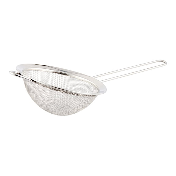 Restaurantware-Met Lux 9.7 Inch Mesh Strainer, 1 Corrosion-Resistant Mesh Sieve - Ergonomic Handle, Built-In Hook, Stainless Steel Quinoa Strainer, For Separating Seeds And Dusting Powdered Sugar,