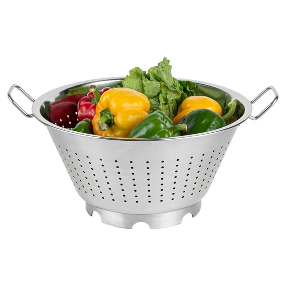 Met Lux Stainless Steel Colander - European Style - 17" x 14" x 8 1/2" - 1 count box