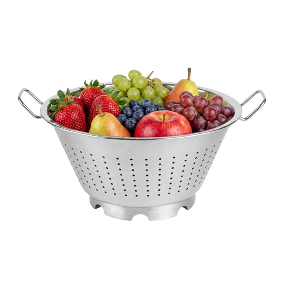 Met Lux Stainless Steel Colander - European Style - 17" x 14" x 8 1/2" - 1 count box