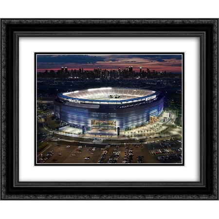 MetLife Stadium 2x Matted 24x20 Black Ornate Framed Art Print from the Stadium Series