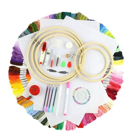 Embroidery Kits Cross Stitch Tools Hand Embroidery Starter Kit for Adults and Kids Beginners
