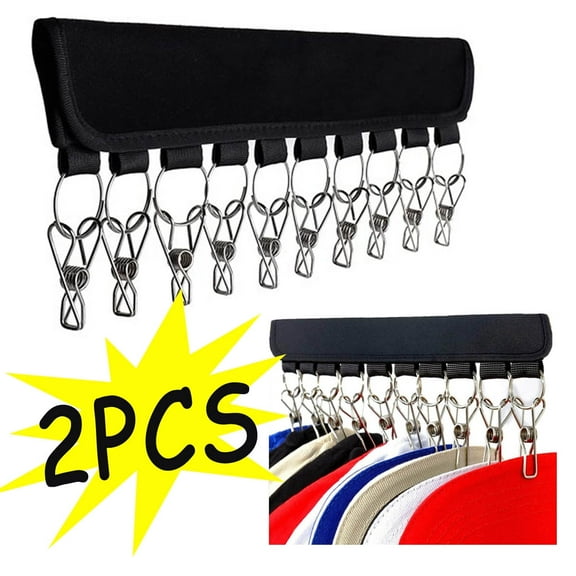 MetMetalrt Hat Rack Hat Organizer Holder for Room Closet Display Fit All Size Hangers 2PCS