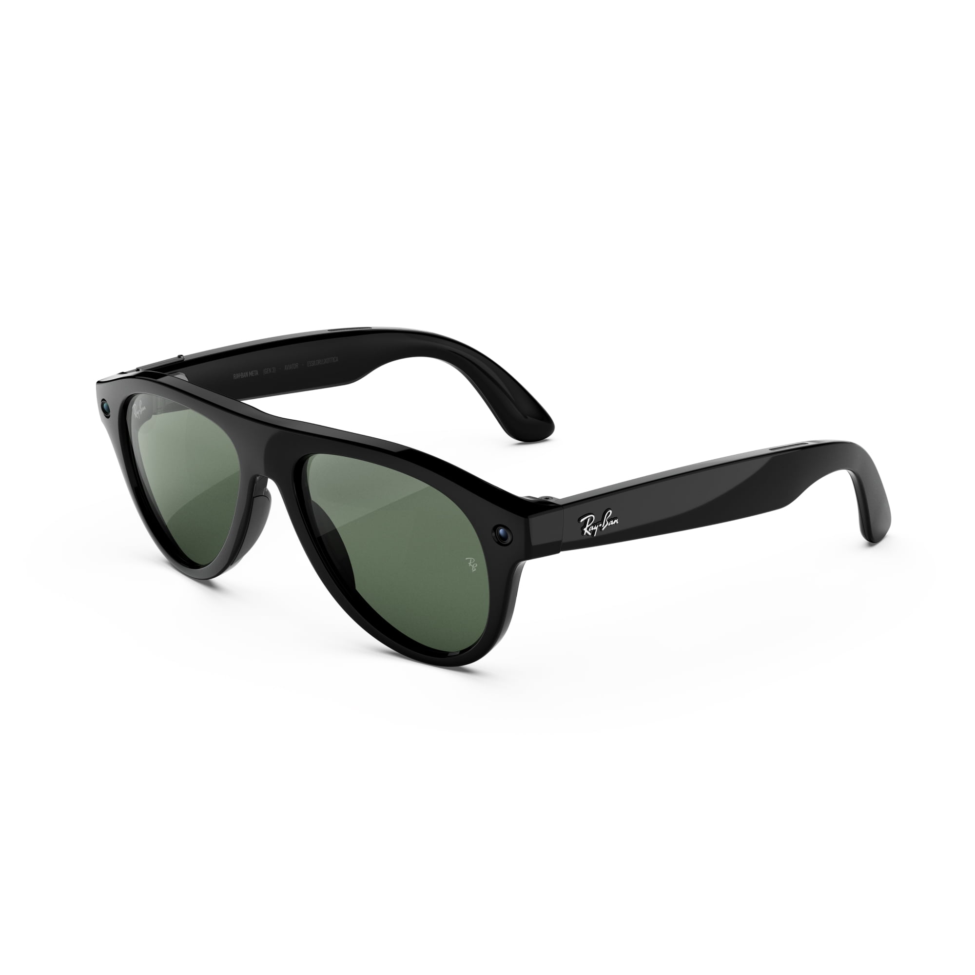 Ray-Ban Meta (Gen 3) Aviator, Shiny Black, Transitions Green Lenses