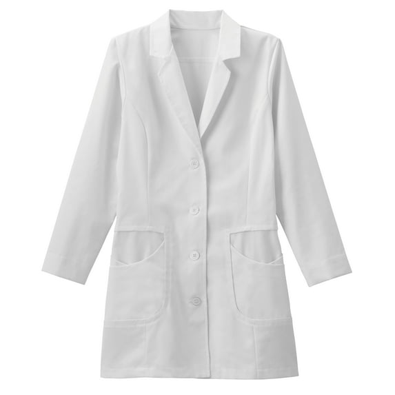 Meta Pro Ladies Labcoat 33" Stretch High Collar White