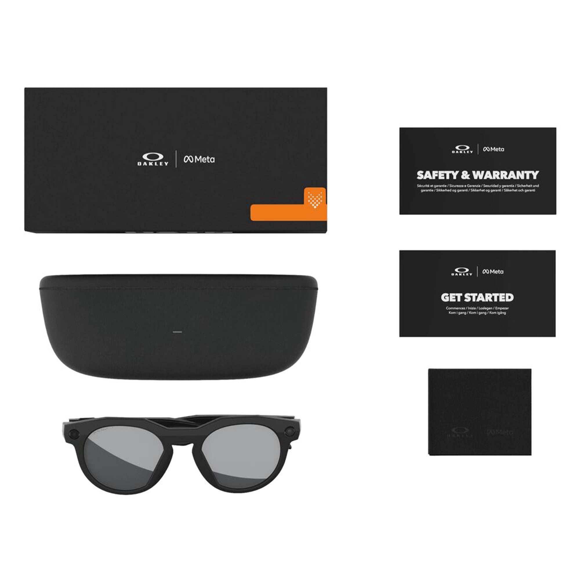 Oakley AI Smart Meta HSTN Sunglasses with Charging Case, Black/Prizm Black Polarized, Size 51