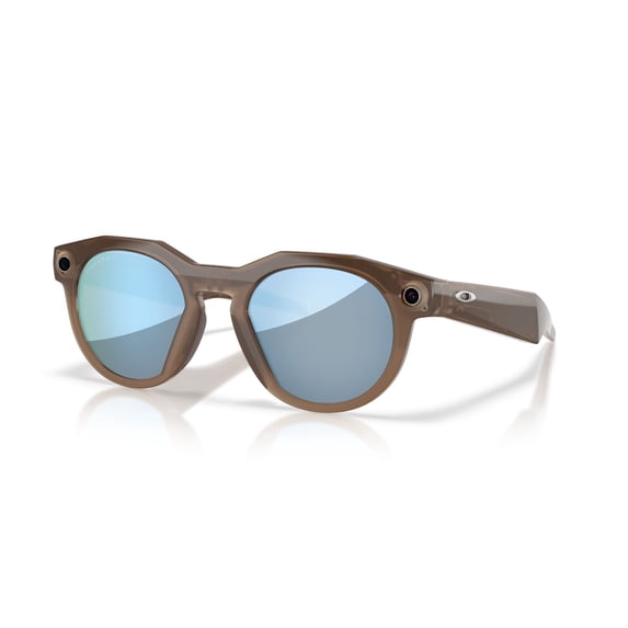 Oakley Unisex Size 51 AI Smart Meta HSTN Glasses with Charging Case, Brown Smoke/Prizm Deep Water Polarized