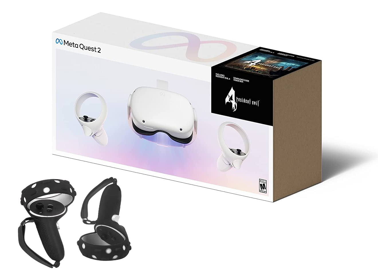 Meta Quest 2 — Advanced All-In-One Virtual Reality Headset — 128 GB with Resident Evil 4 with Tigology Accessories