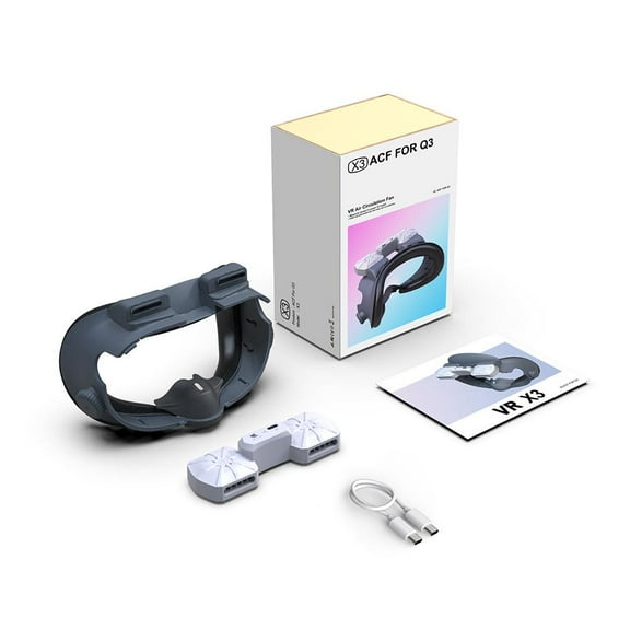 Face Pad Cover for VR Headset with Cooling Function, Adjustable Pulsators and Dual Fans, Suitable for Meta Quest 3 Users Wearing Glasses