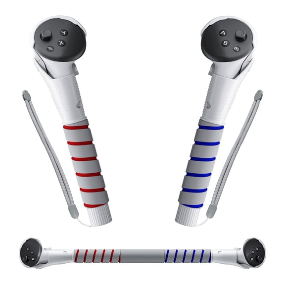 Meta Quest 3 VR Extended Controller Grips, Anti-Slip Golf Club Attachment & Beat Saber Handle Extender, Multi-Game VR Gameplay Expansion Accessories for Meta Quest 3/3S