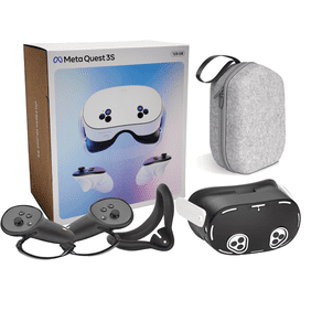Meta Quest 3S 128GB All-In-One VR Headset for 2025-2026 Essential Holiday Bundle, Touch Controllers, 120Hz Display, 3D Audio, Face & Lens Covers,Controller Grips, Case+Protective covers