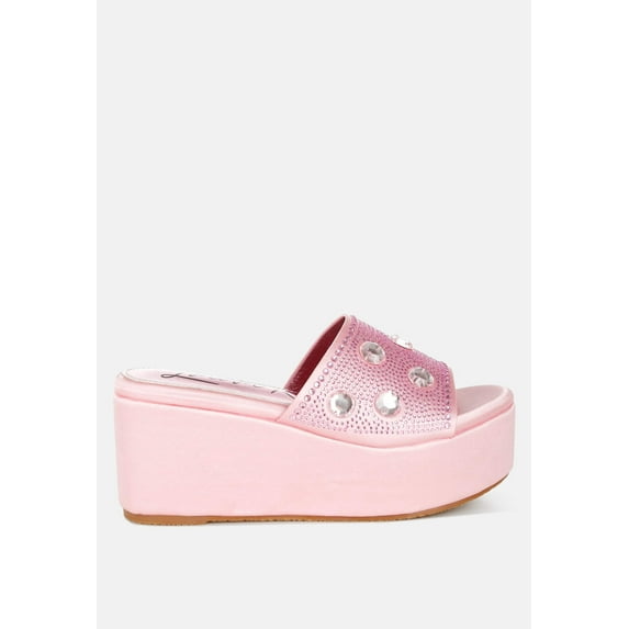 Meta charts Diamante Rhinestone Flatform Sandals