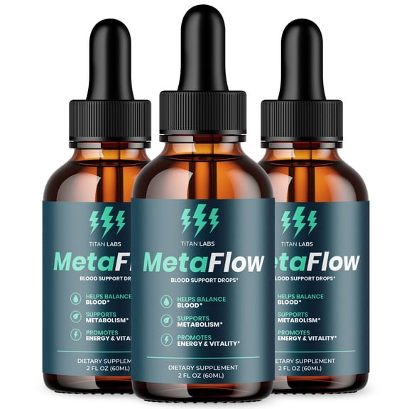 MetaFlow Advanced Formula Drops Blood Balance Support Supplement Meta Flow 90 Servings