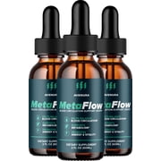 MetaFlow Liquid Drops   Meta Flow Drops Advanced Formula Natural Blend Healthy Organic Support, 3 Pack, 3 Month Supply