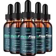 MetaFlow Liquid Drops   Meta Flow Drops Advanced Formula Natural Blend Healthy Organic Support, 5 Pack, 5 Month Supply