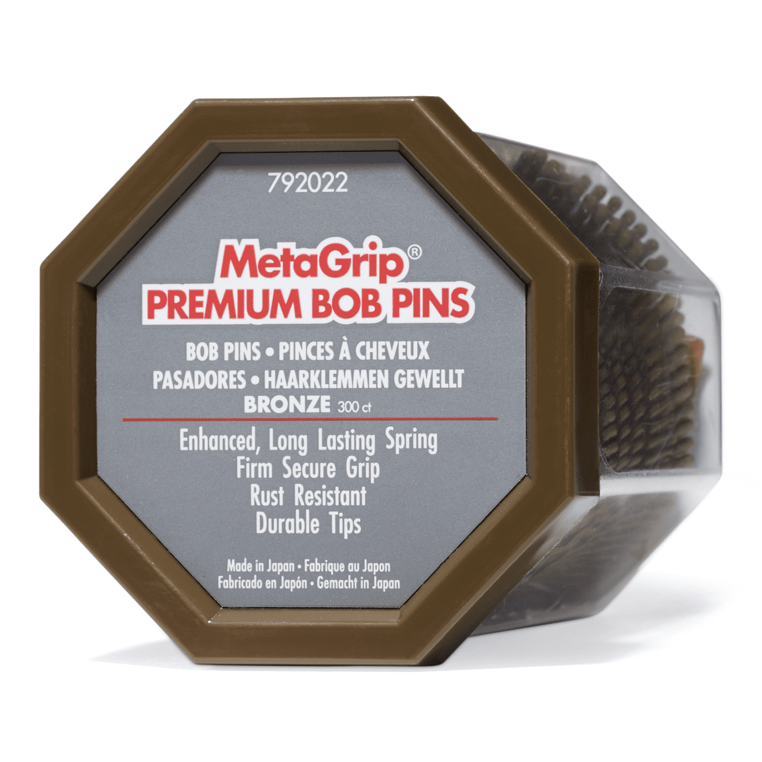 MetaGrip Bronze Premium Bobby Pins Hair Clip, 300 Count