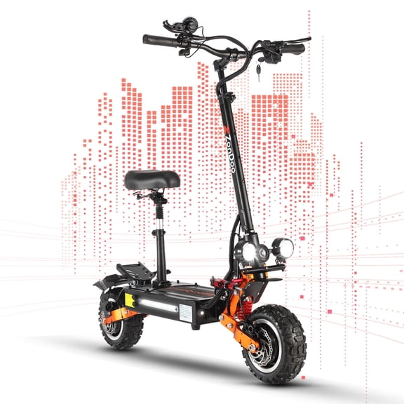 MetaMoov ZO01 Plus Electric Scooter Adults, 6000W Dual Motors Up to 58 MPH 60 Miles Long Range 60V35AH Lithium Battery 11" Off Road Tubeless Tires Heavy Duty Fast Electric Scooter with Seat & Damper