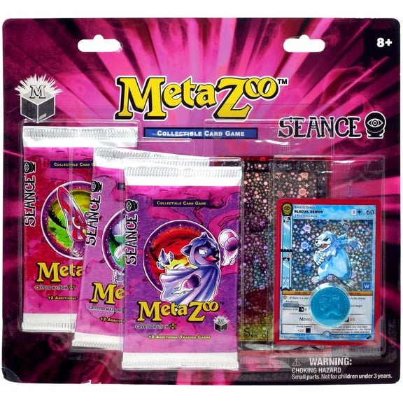 MetaZoo Trading Card Game Cryptid Nation Seance BLISTER Booster 3-Pack (3 Packs + Tarot Card, Promo Card & Coin)