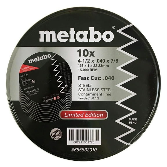Metabo 655832010 10-Piece 4-1/2 in. x 0.40 in x 7/8 in. 60 Tooth Slicer Wheel Set