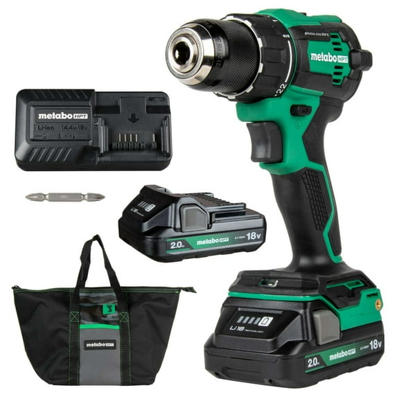 Metabo HPT 18V Cordless Drill Driver Kit, 1/2-In, DS18DEX