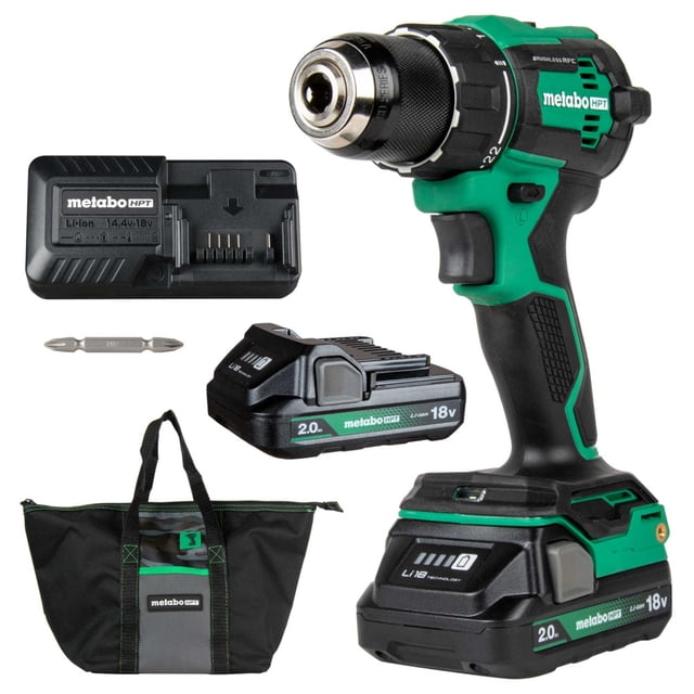 Metabo HPT 18V Cordless Drill Driver Kit, 1/2-In, DS18DEX
