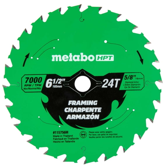 Metabo HPT 6-1/2-In Circular Saw Blades, 24-Tooth, 115756M
