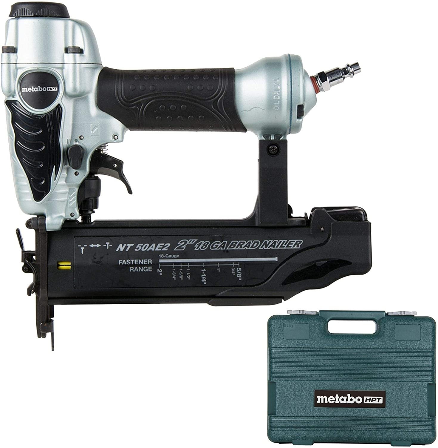 Metabo HPT Brad Nailer Kit, Pneumatic, 18 Gauge, 5/8Inch up to 2Inch