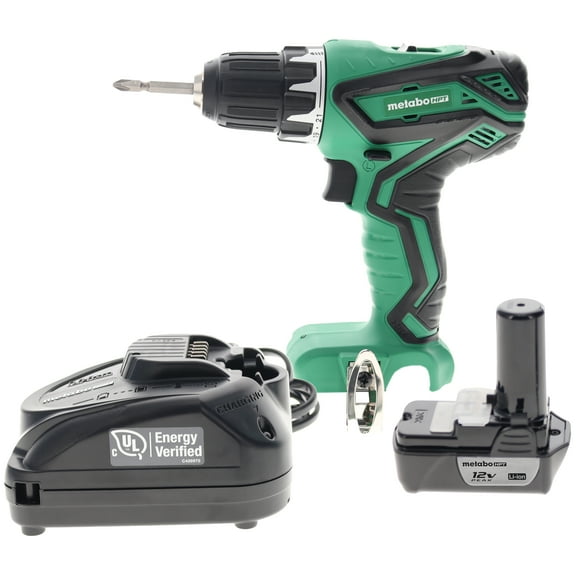 Metabo HPT DS10DFL2 12V Cordless Drill Driver with Lithium-Ion BCL1015S Battery and UC10SL2 Charger