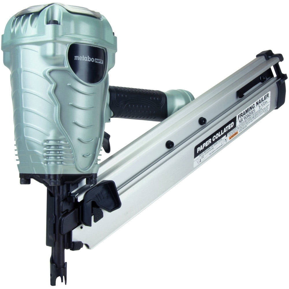 Metabo HPT Framing Nailer, Pro Preferred Brand of Pneumatic Nailers, 30 Degree Magazine, Accepts 2-Inch to 3-1/2-Inch Paper Collated Nails, Ideal for Framing, Truss Build Up, Wall Sheathing, NR90ADS1