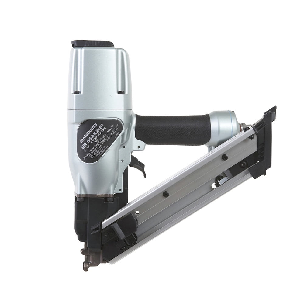 Metabo HPT Metal Connector Nailer | Pro Preferred Brand of Pneumatic Nailers | 36 Degree Short Magazine | Accepts 1-1/2-Inch to 2-1/2 Nails | Ideal for Fastening Metal Connectors to Wood | NR65AK2S