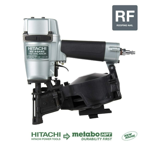 Metabo HPT Roofing Nailer, Pneumatic, Coil Roofing Nails from 7/8-Inch up to 1-3/4-Inch, 16 Degree Magazine NV45AB2