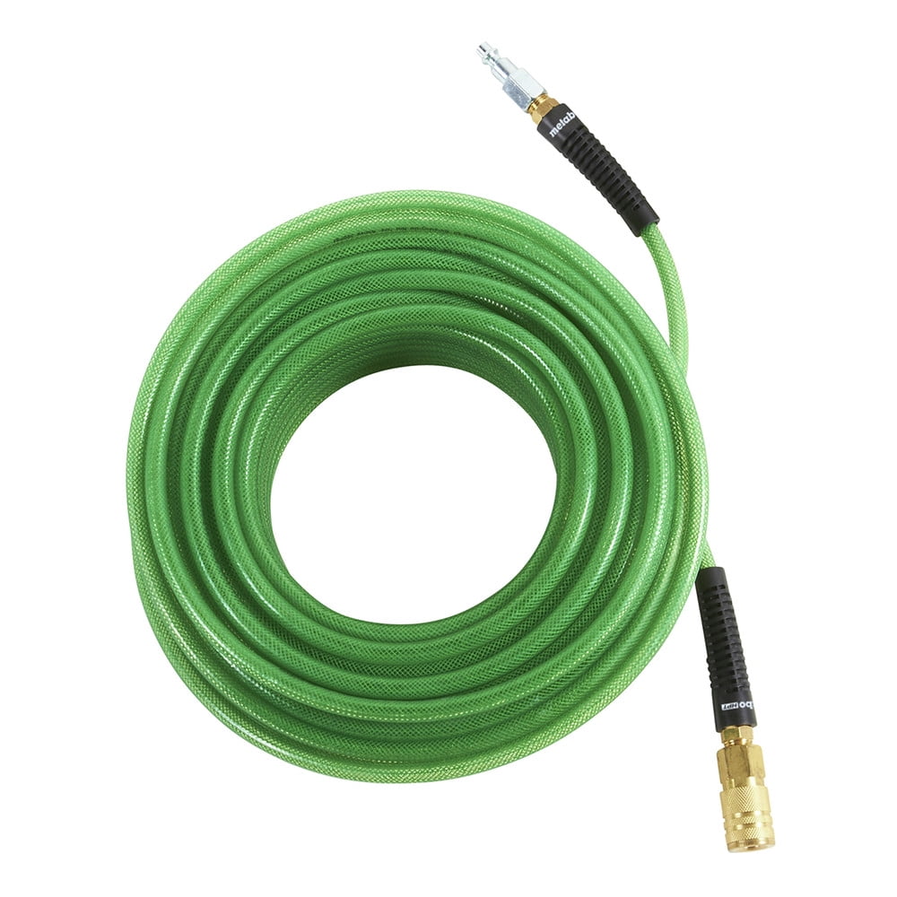 Metabo HPT 115156M 1/4 in. x 100 ft. Polyurethane Air Hose with Industrial Fittings (Green)