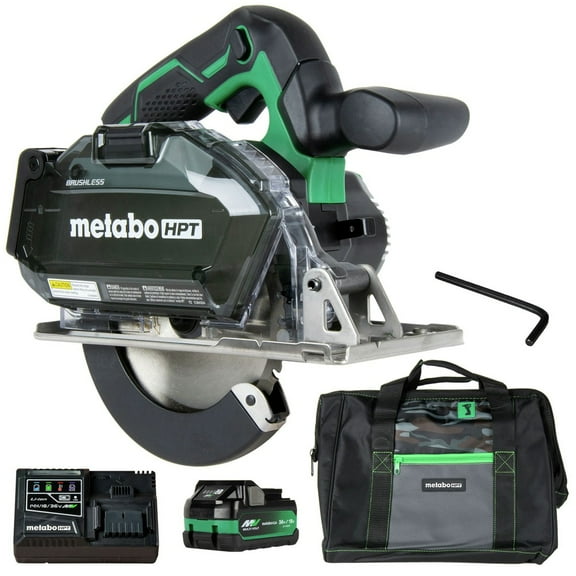 Metabo HPT CD1805DBM 18V MultiVolt Brushless Lithium-Ion 5-3/8 in. Up to 5-7/8 in. Cordless Metal Cutting Circular Saw Kit (2.5 Ah/5 Ah)