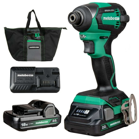 Metabo HPT 18V MultiVolt Cordless Brushless Impact Driver Kit with Lithium-Ion Batteries, Charger and 1/4 inch Quick Change Chuck