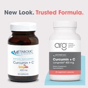 Metabolic Maintenance Curcumin + C Longvida - 400 mg of High Absorption Curcumin Supplement - Turmeric Extract with Vitamin C - Antioxidant & Joint Support - Gluten-Free- 60 Servings - 60 Capsules