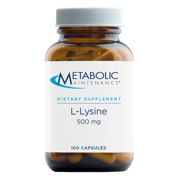 Metabolic Maintenance L-Lysine - 500mg Amino Acid Supplement, Vegan + No Fillers - Immune, Bone + Connective Tissue Support (100 Capsules)